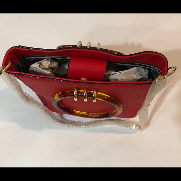 NWT- Gianni Bini, Bangle Handle Red Satchel - Picture 3 of 3